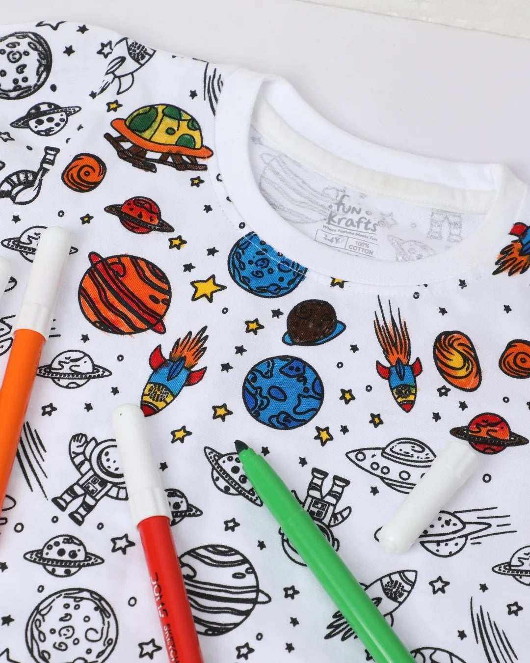 Premium Cotton Self Coloring Night Suit & Fabric Marker